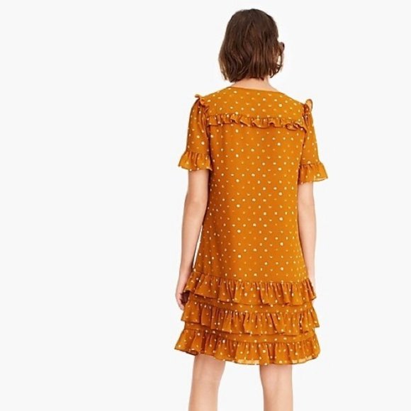 NWT J.Crew Point Sur Ruffle Dress Crinkle Chiffon - Picture 3 of 12